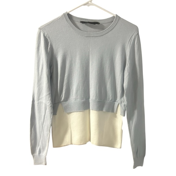 BCBG Maxazria Two-Tone Sweater - Light Blue and Cream - Picture 1 of 4